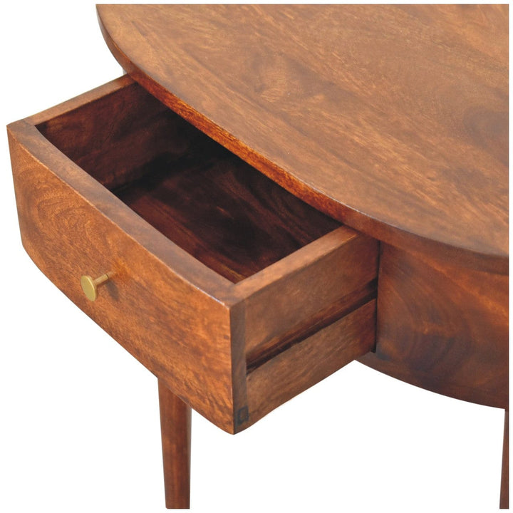 Backless Mounted Chestnut Console Table - Entryway & Hallway Table in Solid Mango Wood - product view 7 showing...