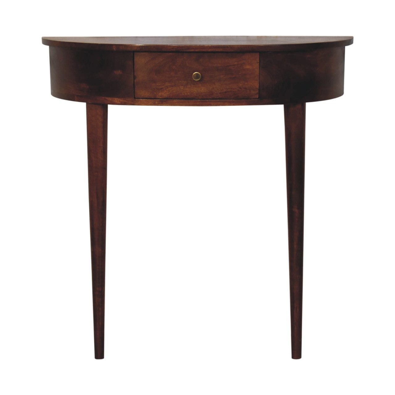 Backless Mounted Chestnut Console Table - Entryway & Hallway Table in Solid Mango Wood - product view 2 showing...
