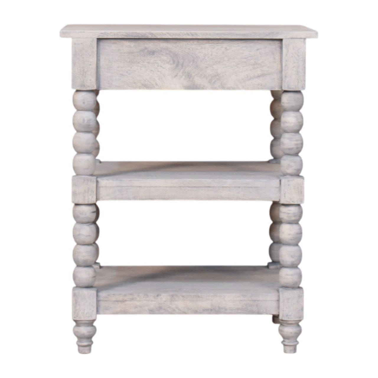 Barclay Acid Wash End Table - Solid Mango Wood Side Table for Living Room - product view 8 showing handcrafted solid...