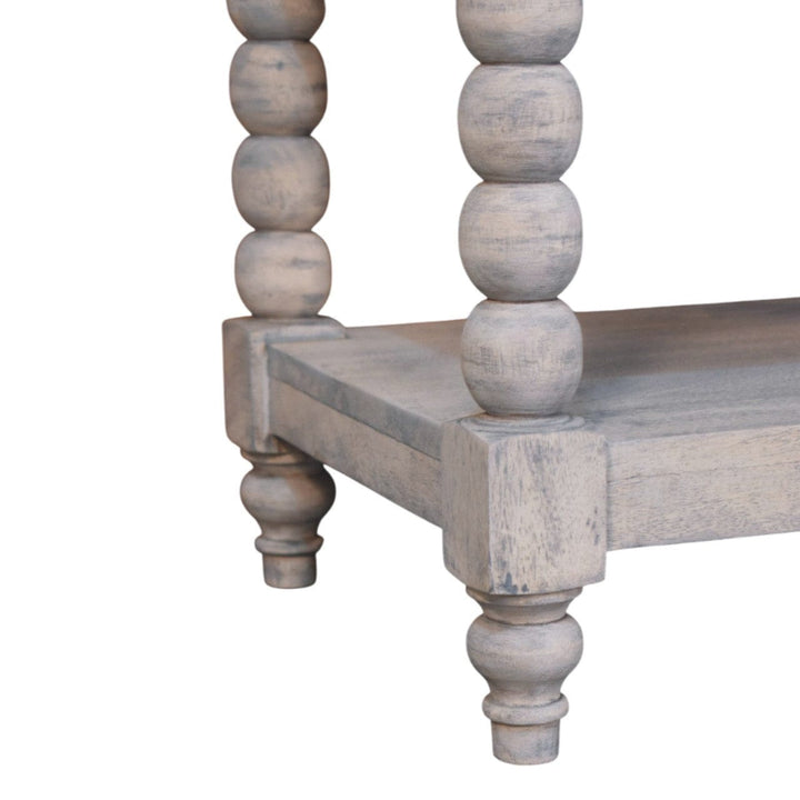 Barclay Acid Wash End Table - Solid Mango Wood Side Table for Living Room - product view 6 showing handcrafted solid...