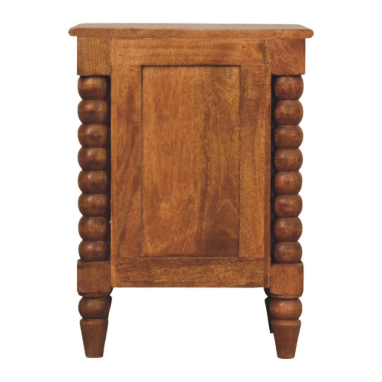 Barley Twist 2-Drawer Nightstand - Solid Mango Wood Bedside Table for Bedroom - product view 9 showing handcrafted solid...