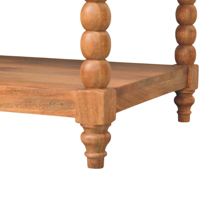 Barley Twist Coffee Table - Solid Mango Wood Center Table for Living Room - product view 7 showing handcrafted solid...
