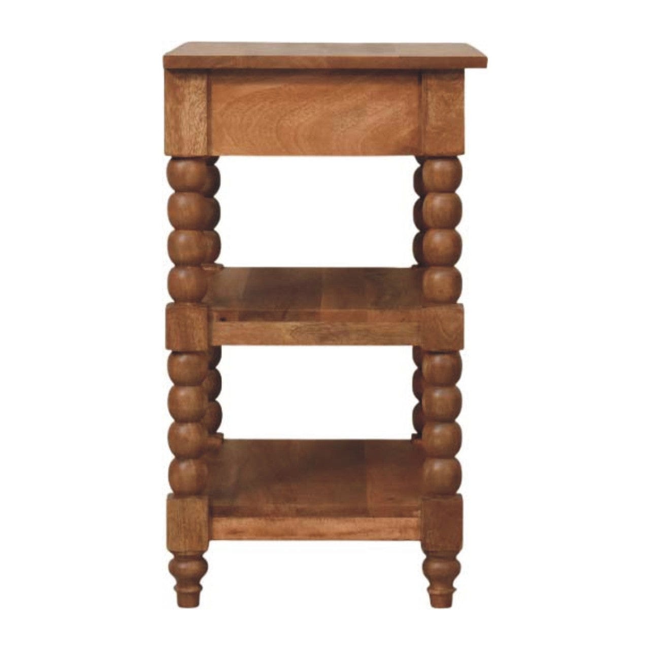 Barley Twist End Table - Solid Mango Wood Side Table for Living Room - product view 8 showing handcrafted solid mango...