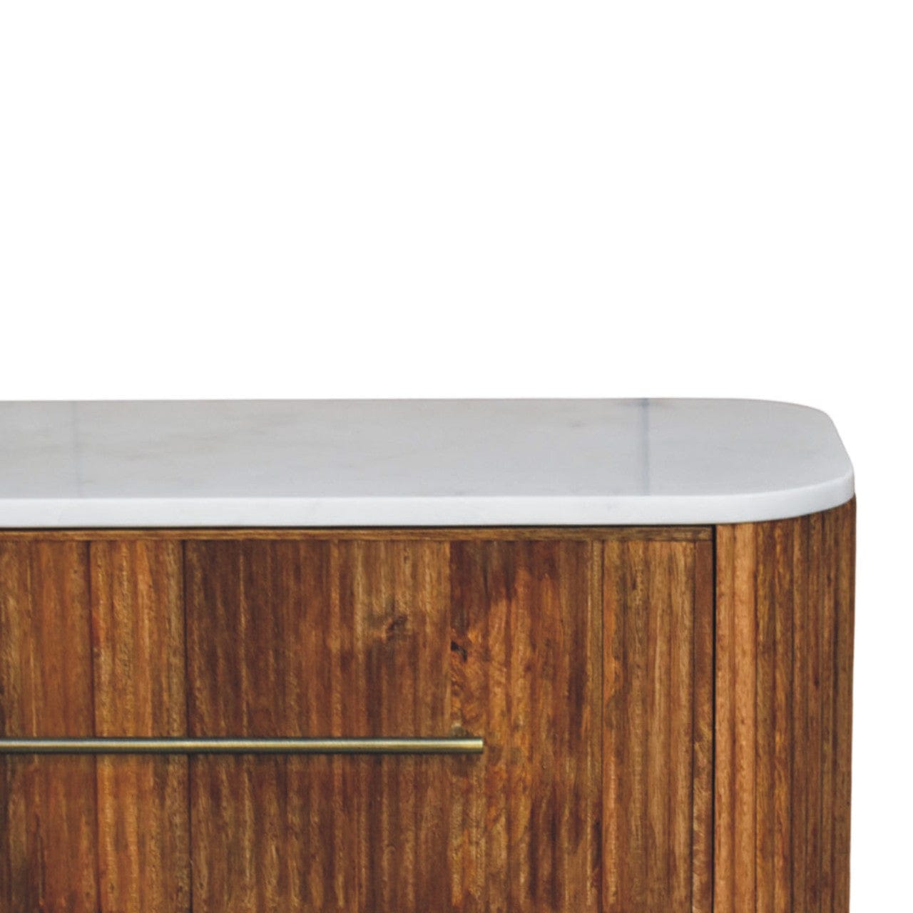 Beaumont Marble Dresser - Solid Mango Wood Storage Chest for Bedroom - product view 4 showing handcrafted solid mango...