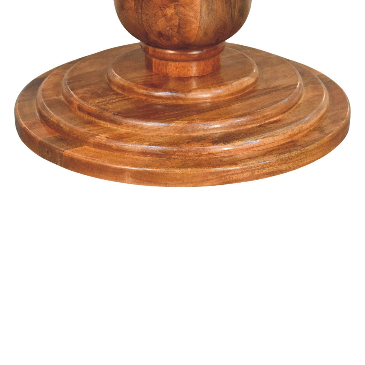 Belmont Round Dining Table - Solid Mango Wood Kitchen Table - product view 9 showing handcrafted solid mango wood dining...