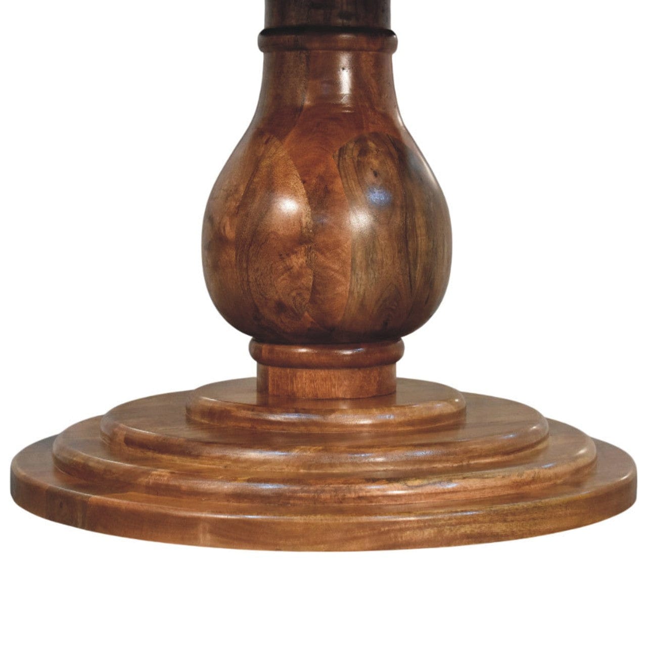 Belmont Round Dining Table - Solid Mango Wood Kitchen Table - product view 8 showing handcrafted solid mango wood dining...