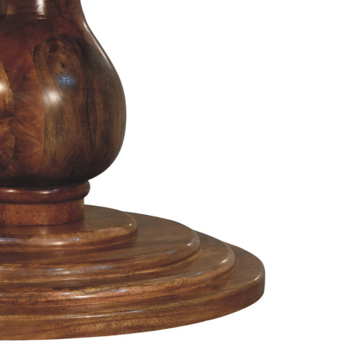 Belmont Round Dining Table - Solid Mango Wood Kitchen Table - product view 7 showing handcrafted solid mango wood dining...