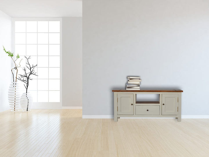 Farmhouse Country 2 Tone Hallway Bench - Solid Mango Wood Seating Furniture for Entryway - product view 8 showing...