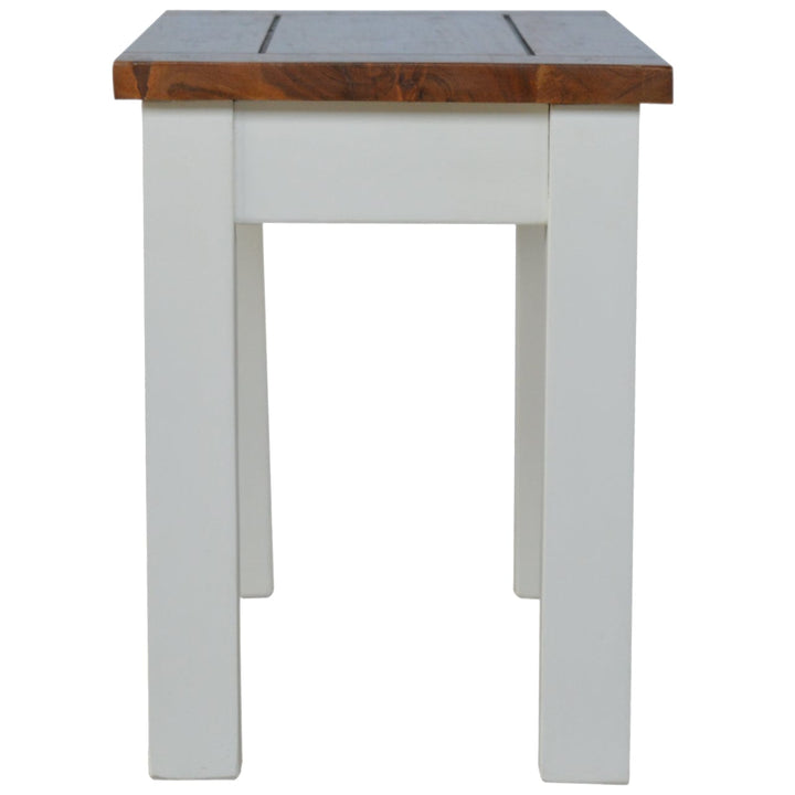 Farmhouse Country 2 Tone Hallway Bench - Solid Mango Wood Seating Furniture for Entryway - product view 7 showing...