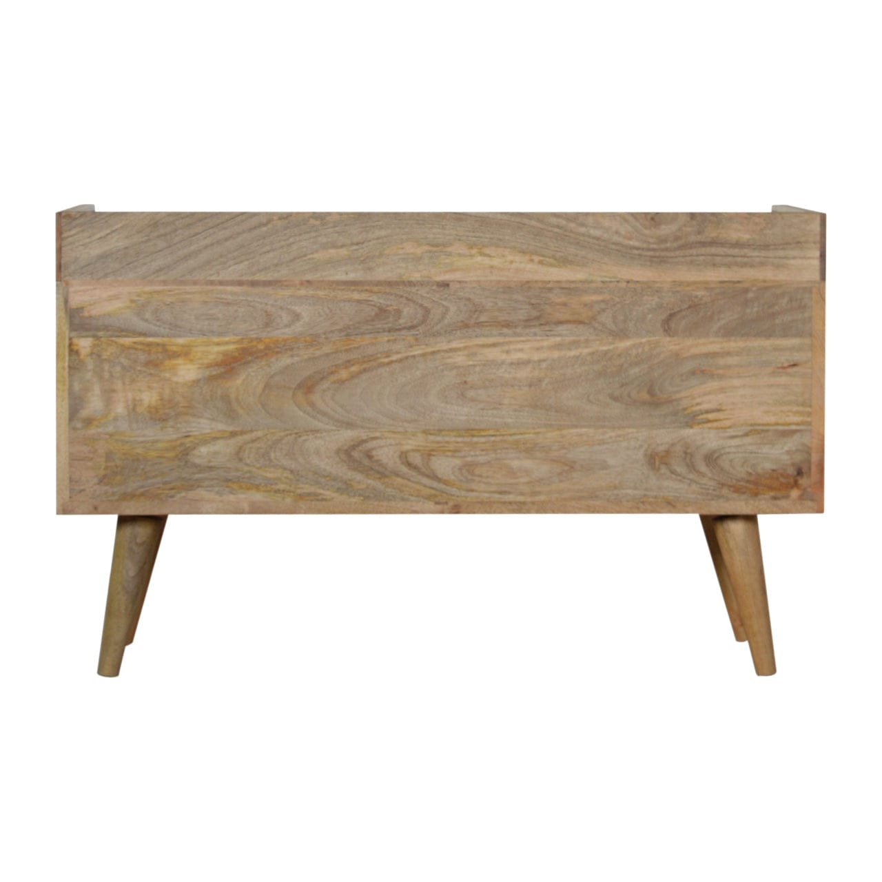 Bone Inlay Gallery Back TV Stand - Solid Mango Wood Entertainment Center for Living Room - product view 8 showing...
