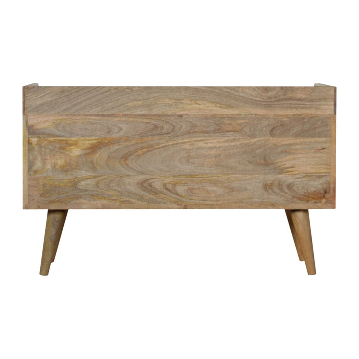 Bone Inlay Gallery Back TV Stand - Solid Mango Wood Entertainment Center for Living Room - product view 8 showing...