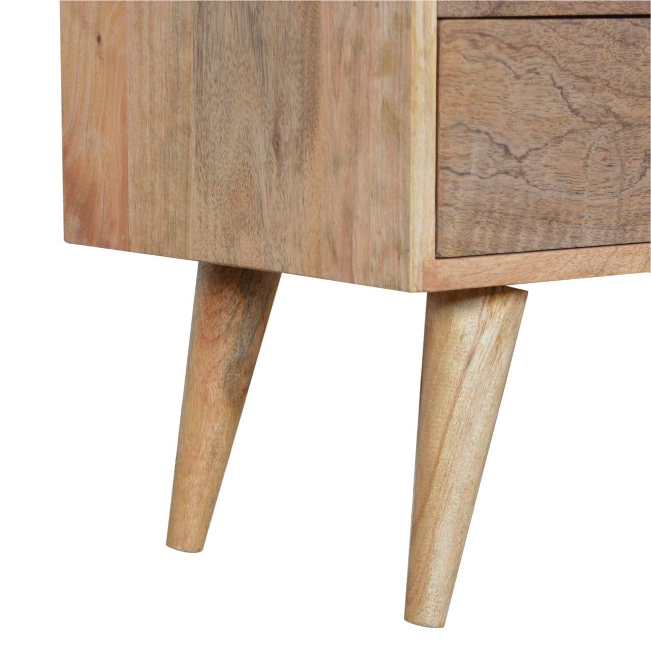 Bone Inlay Gallery Back TV Stand - Solid Mango Wood Entertainment Center for Living Room - product view 6 showing...
