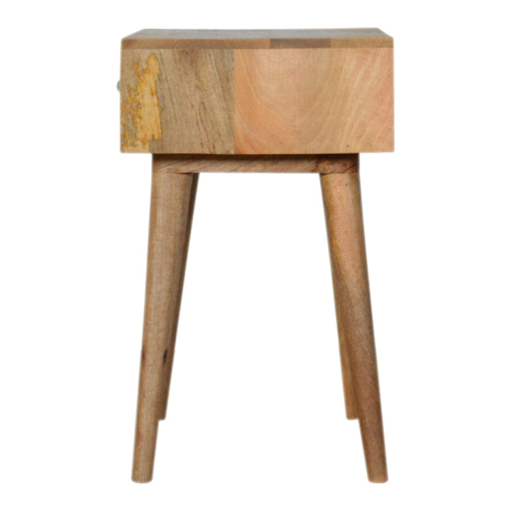 Bone Inlay Nightstand - Solid Mango Wood Bedside Table for Bedroom - product view 7 showing handcrafted solid mango wood...