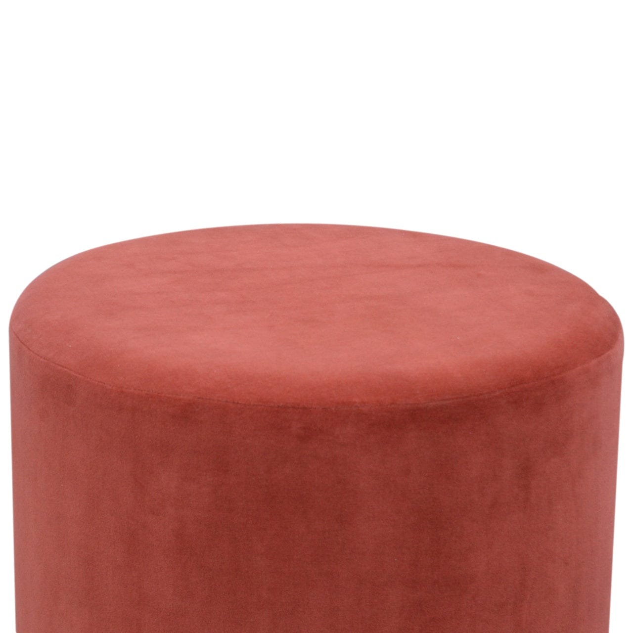 Brick Velvet Wooden Footstool - Solid Mango Wood Accent Stool for Living Room - product view 5 showing handcrafted solid...