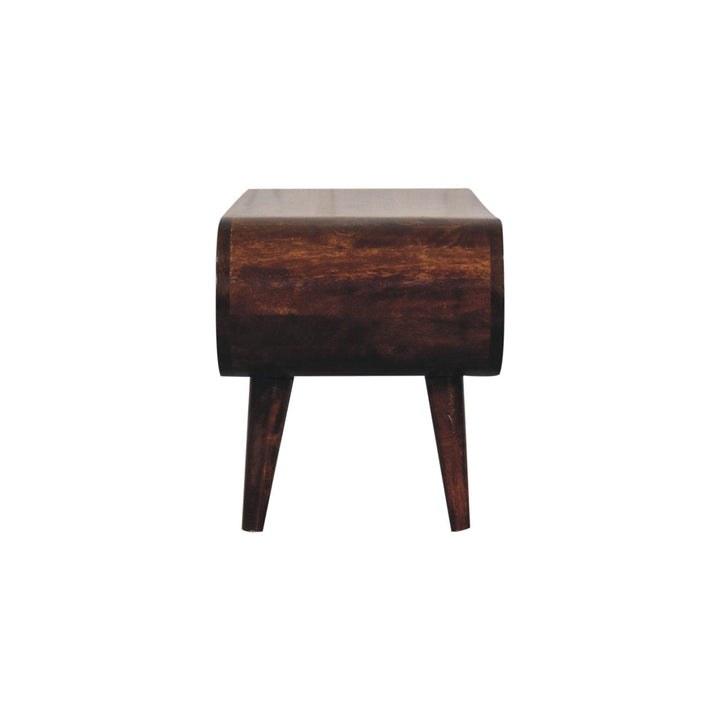 California Walnut Amaya Coffee Table - Solid Mango Wood Center Table for Living Room - product view 9 showing handcrafted...