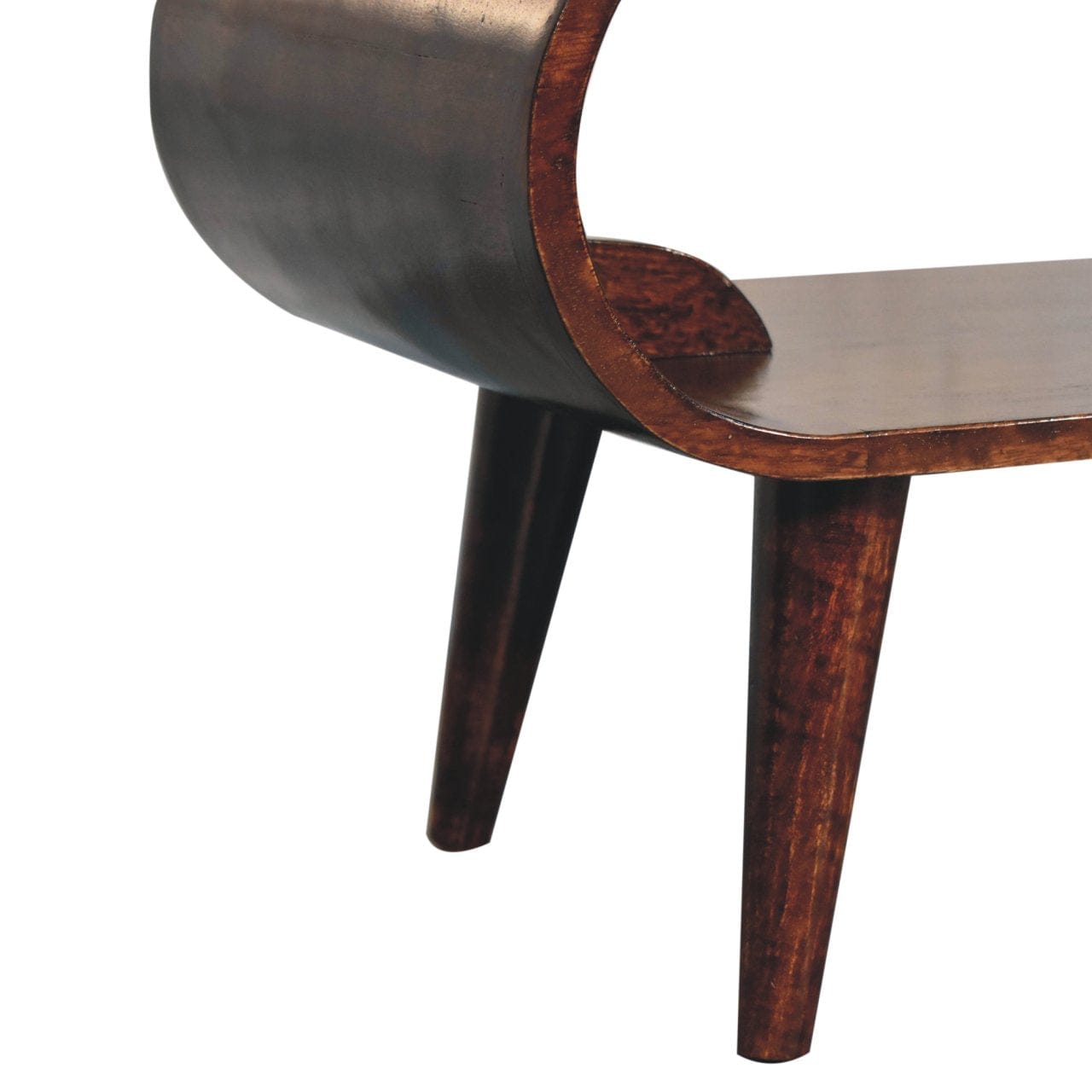 California Walnut Amaya Coffee Table - Solid Mango Wood Center Table for Living Room - product view 8 showing handcrafted...