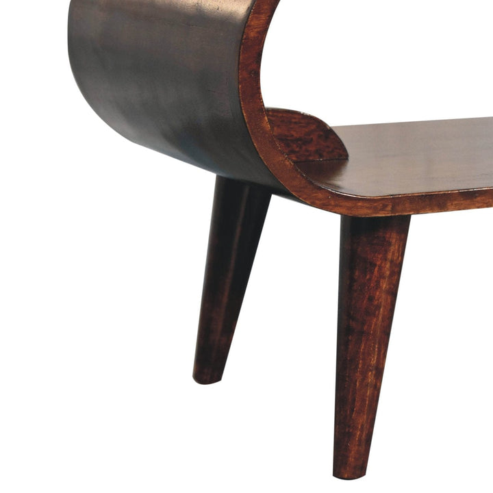 California Walnut Amaya Coffee Table - Solid Mango Wood Center Table for Living Room - product view 8 showing handcrafted...