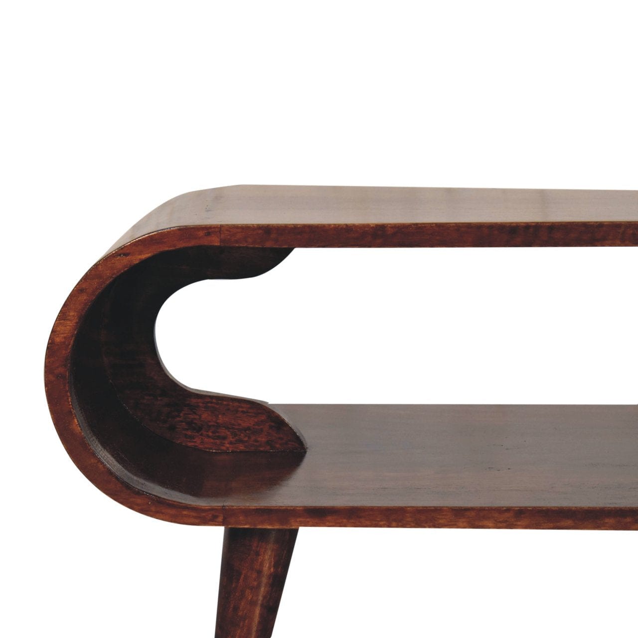 California Walnut Amaya Coffee Table - Solid Mango Wood Center Table for Living Room - product view 5 showing handcrafted...