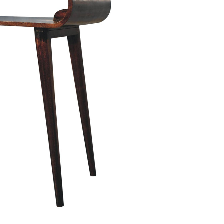California Walnut Amaya Console Table - Solid Mango Wood Hallway Console for Entryway - product view 7 showing...