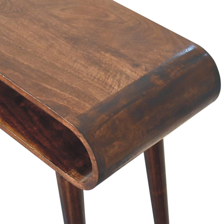 California Walnut Amaya Console Table - Solid Mango Wood Hallway Console for Entryway - product view 6 showing...