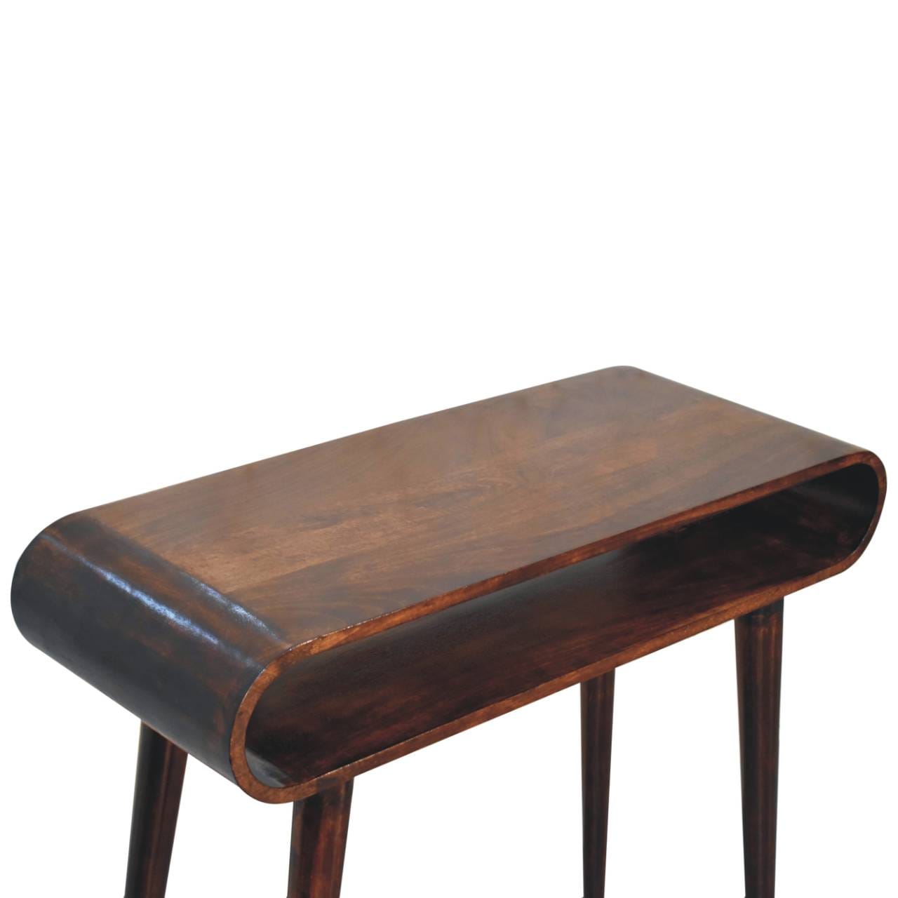 California Walnut Amaya Console Table - Solid Mango Wood Hallway Console for Entryway - product view 5 showing...