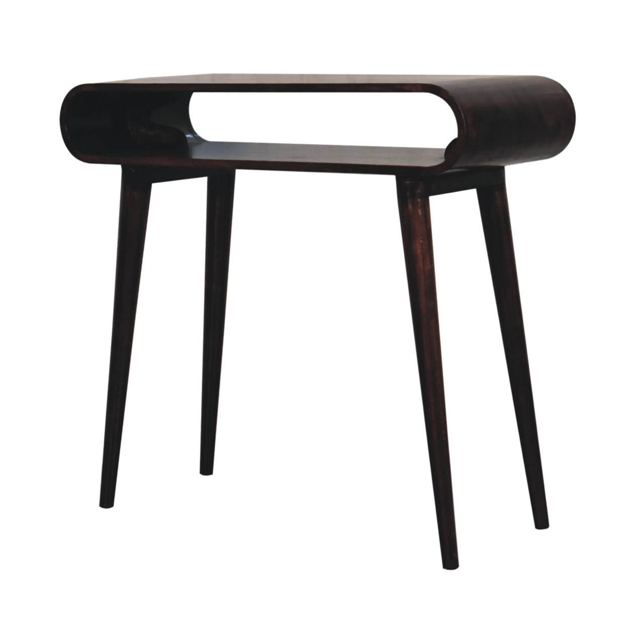 California Walnut Amaya Console Table - Solid Mango Wood Hallway Console for Entryway - product view 3 showing...
