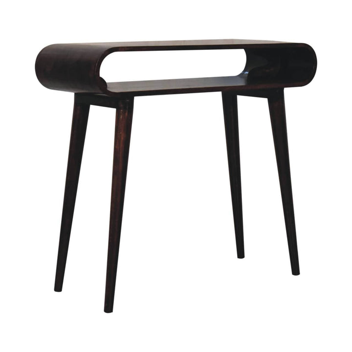 California Walnut Amaya Console Table - Solid Mango Wood Hallway Console for Entryway - product view 2 showing...