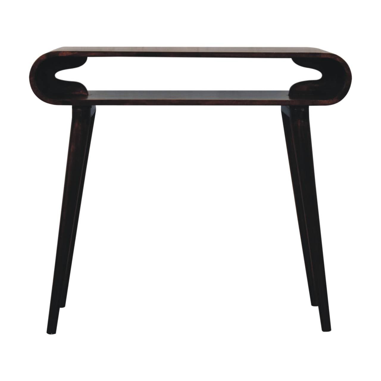 California Walnut Amaya Console Table - Solid Mango Wood Hallway Console for Entryway - main view showing handcrafted...