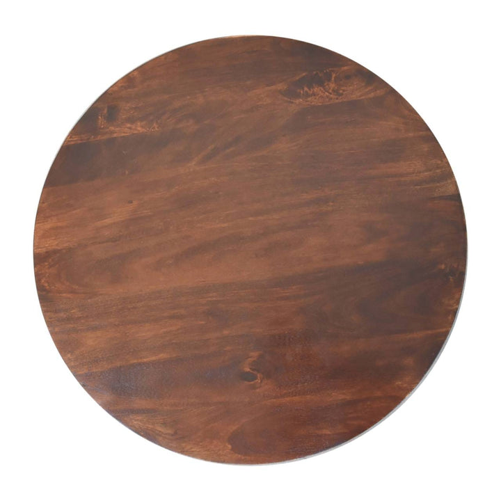 California Walnut Solid Mango Wood Coffee Table with Ball Feet - product view 6 showing handcrafted solid mango wood...