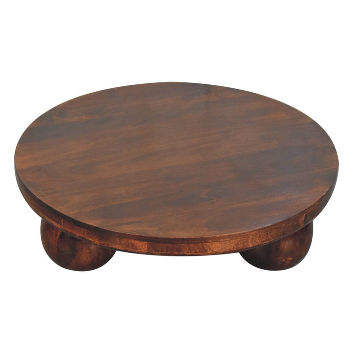 California Walnut Solid Mango Wood Coffee Table with Ball Feet - product view 2 showing handcrafted solid mango wood...