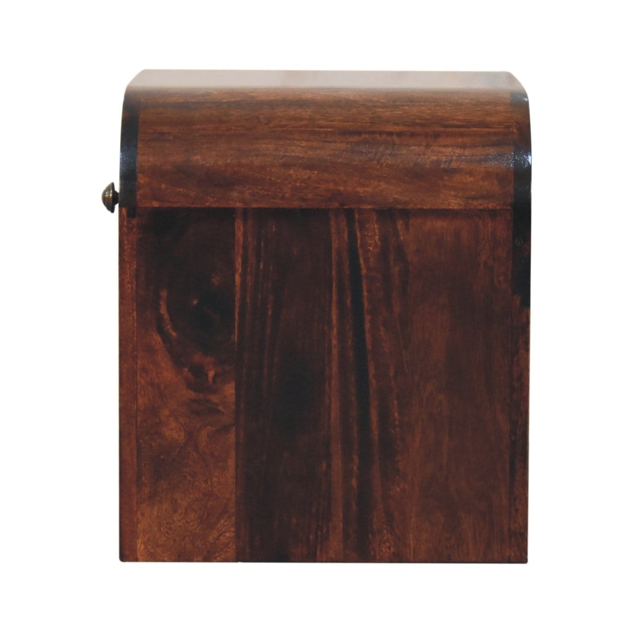 California Walnut Nightstand - Solid Mango Wood Bedside Table for Bedroom - product view 9 showing handcrafted solid...