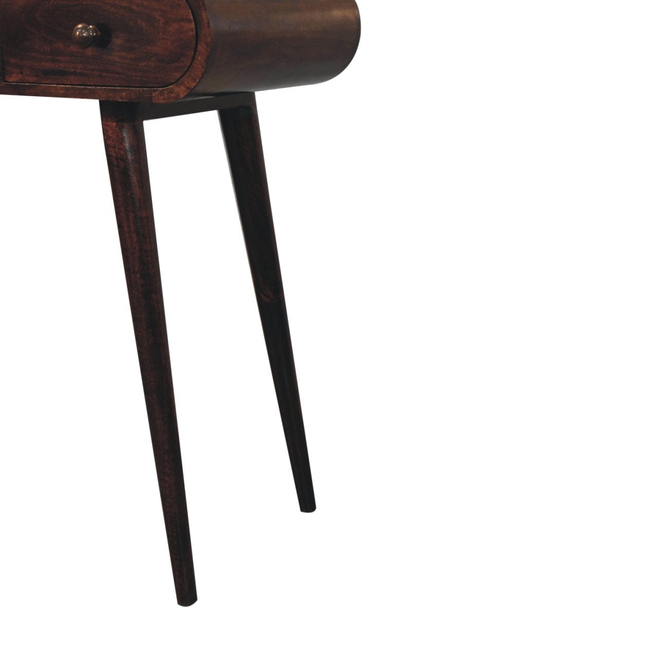 California Walnut Dressing Table - Solid Mango Wood Vanity Table for Bedroom - product view 9 showing handcrafted solid...