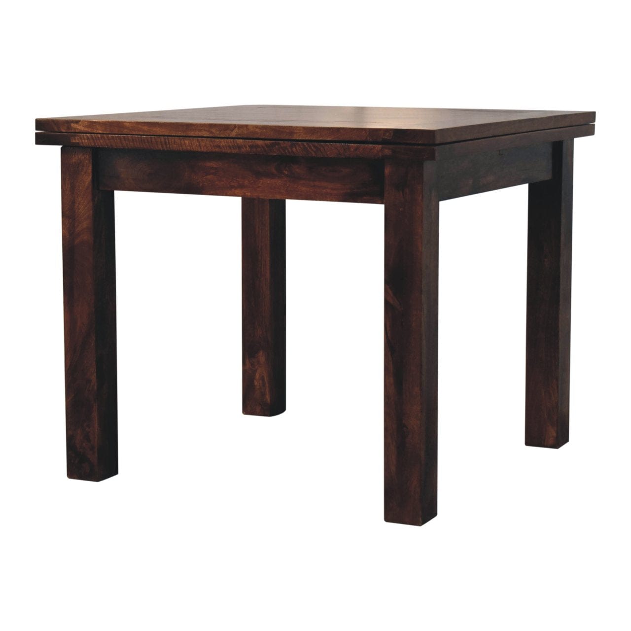 California Walnut Extendable Butterfly Dining Table - Solid Mango Wood Kitchen Table - product view 4 showing handcrafted...