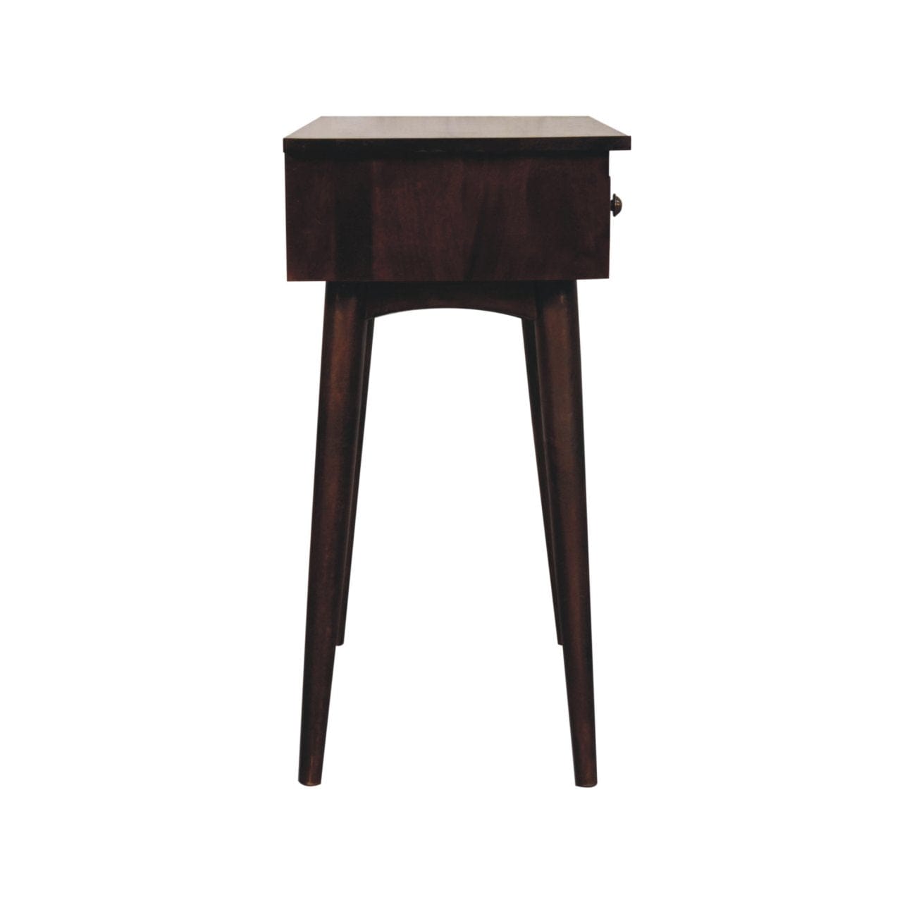 California Walnut Hallway 2 Drawer Console Table - Solid Mango Wood Hallway Console for Entryway - product view 7 showing...