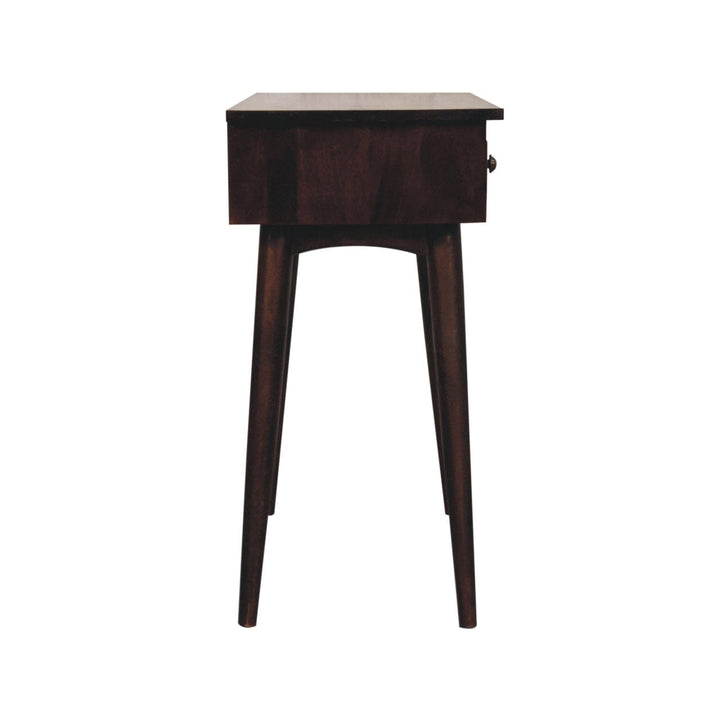 California Walnut Hallway 2 Drawer Console Table - Solid Mango Wood Hallway Console for Entryway - product view 7 showing...