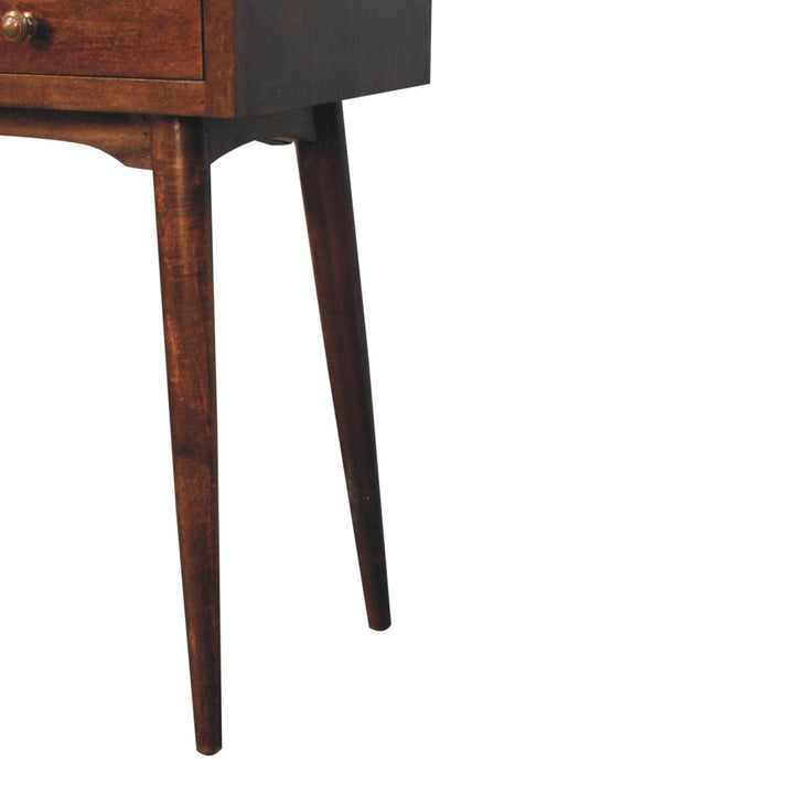 California Walnut Hallway 2 Drawer Console Table - Solid Mango Wood Hallway Console for Entryway - product view 6 showing...