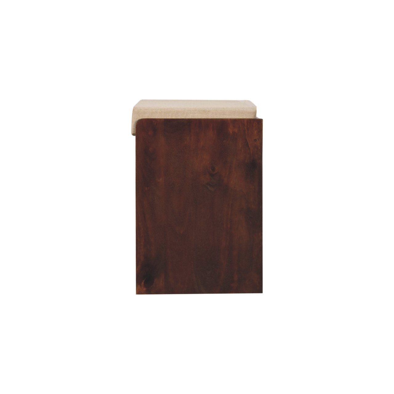 California Walnut & Mud Linen Pull out Shoe Bench - Solid Mango Wood Seating Furniture for Entryway - product view 9...
