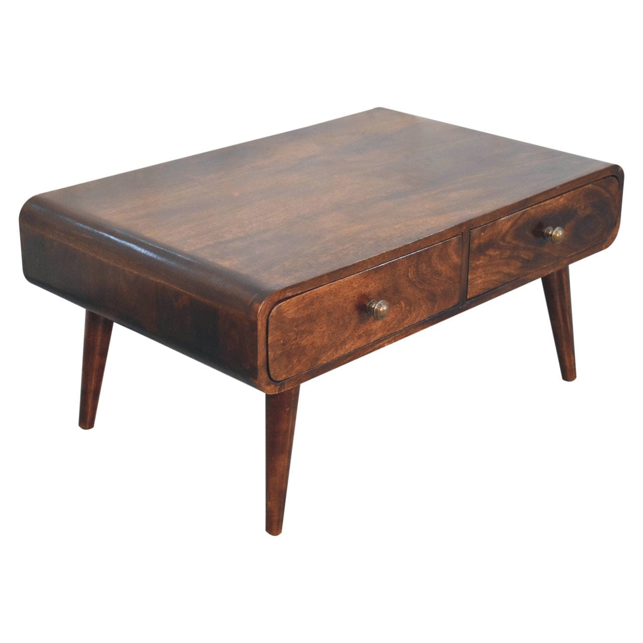 California Walnut Sonata Coffee Table - Solid Mango Wood Center Table for Living Room - product view 5 showing...