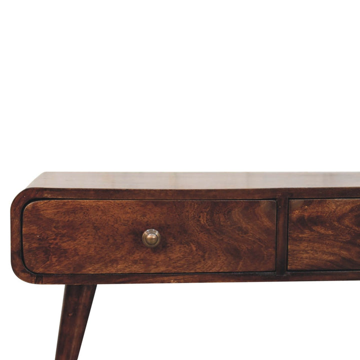California Walnut Sonata Coffee Table - Solid Mango Wood Center Table for Living Room - product view 3 showing...