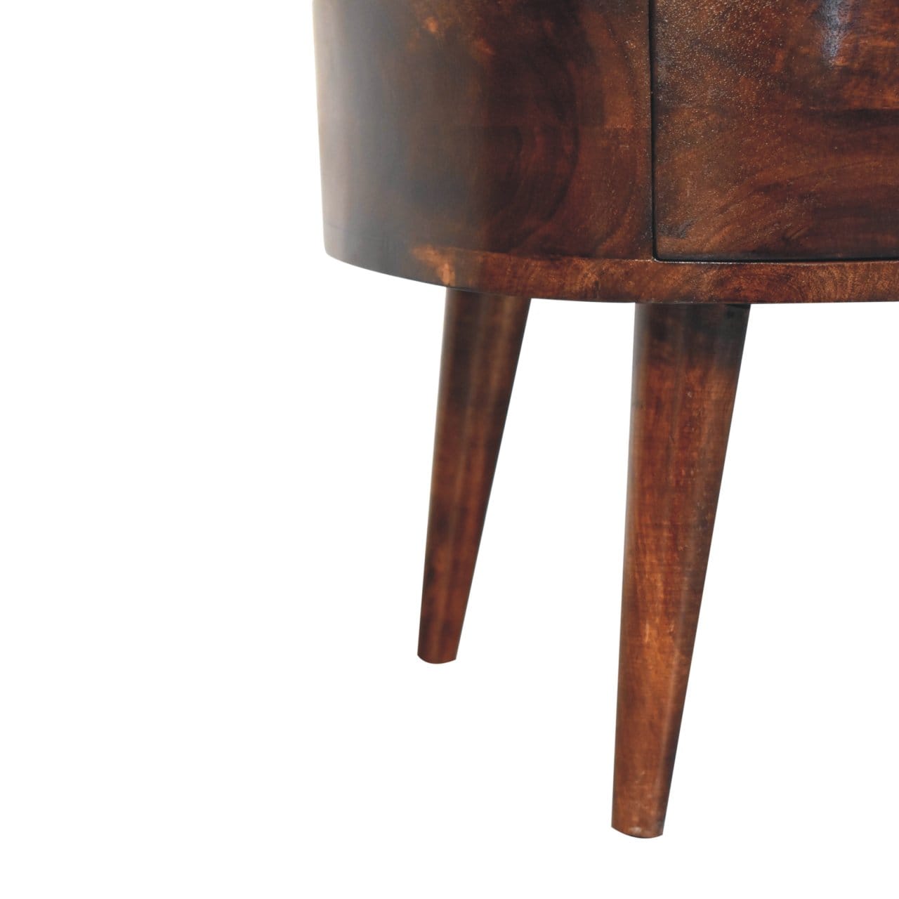 California Walnut Wave Coffee Table - Solid Mango Wood Center Table for Living Room - product view 8 showing handcrafted...