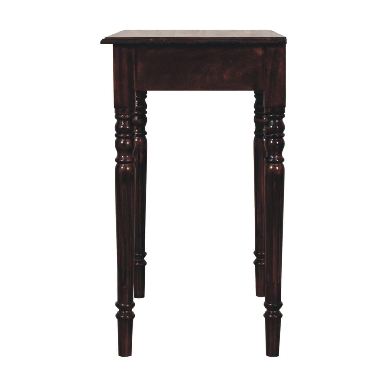 California Walnut Writing Desk - Solid Mango Wood Writing Table for Home Office - product view 9 showing handcrafted...
