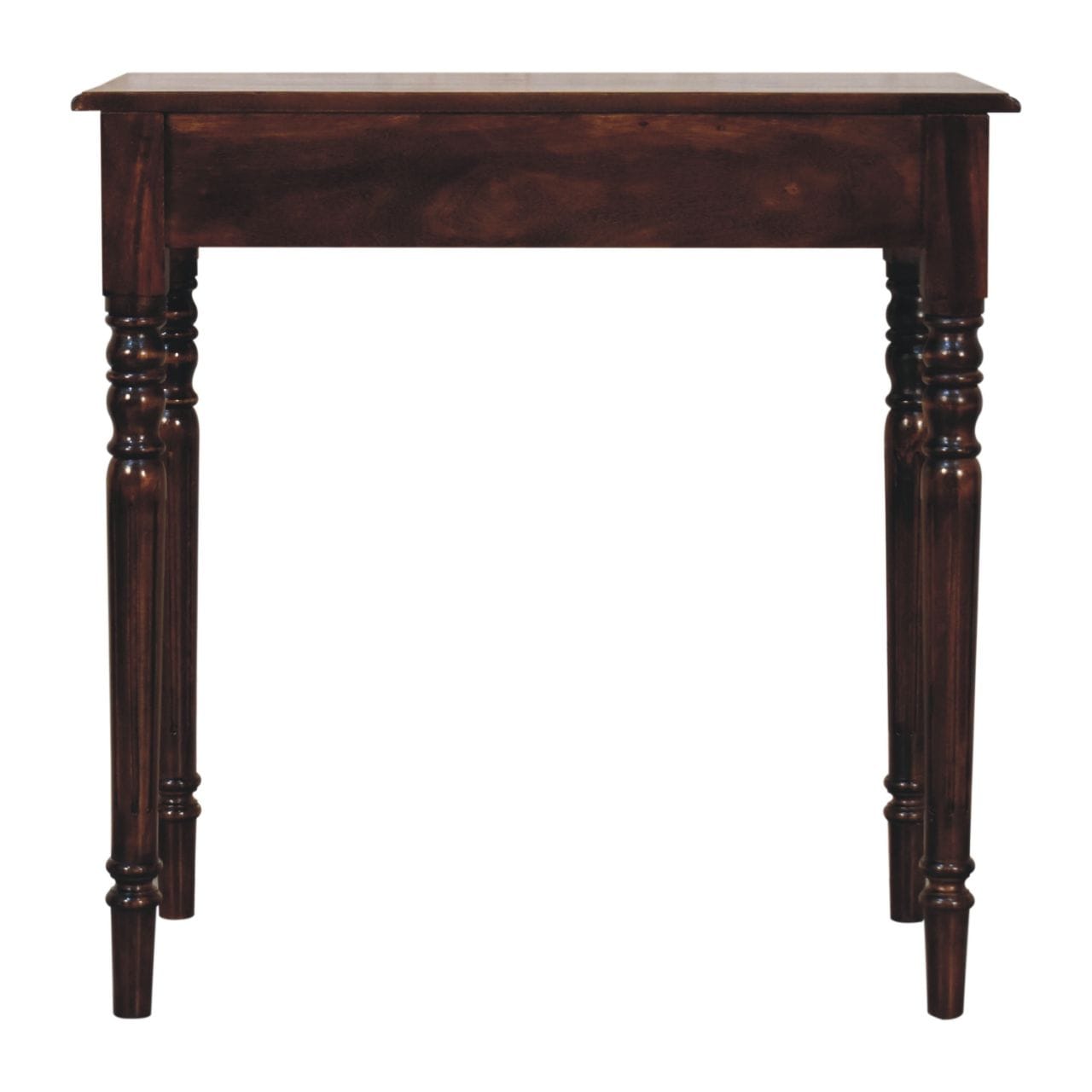 California Walnut Writing Desk - Solid Mango Wood Writing Table for Home Office - product view 2 showing handcrafted...