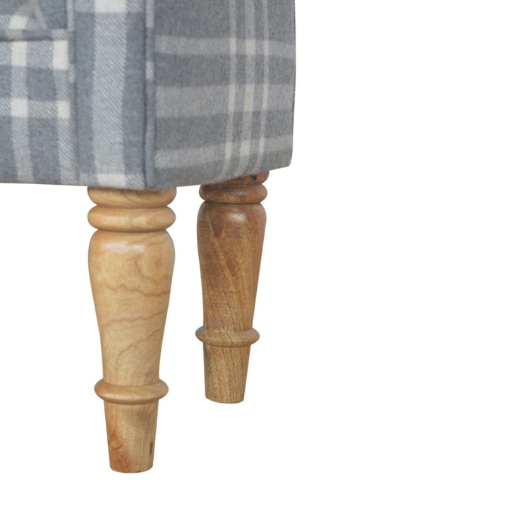 Canus Tartan Bench - Solid Mango Wood Seating Furniture for Entryway - product view 7 showing handcrafted solid mango...