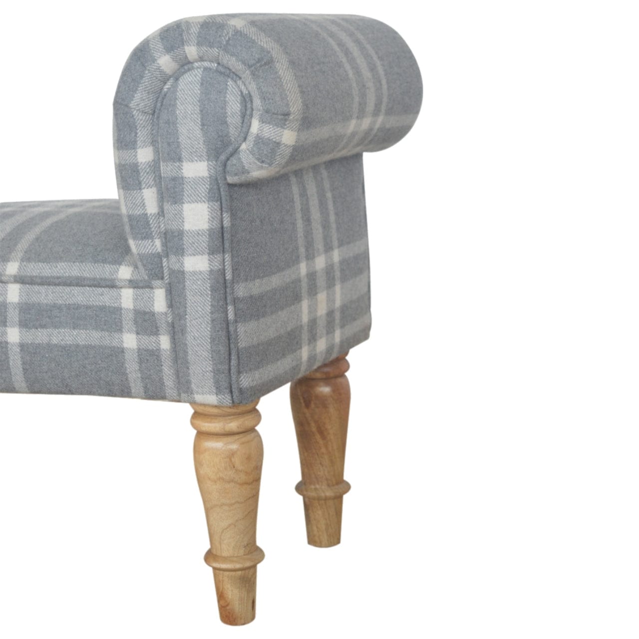 Canus Tartan Bench - Solid Mango Wood Seating Furniture for Entryway - product view 6 showing handcrafted solid mango...