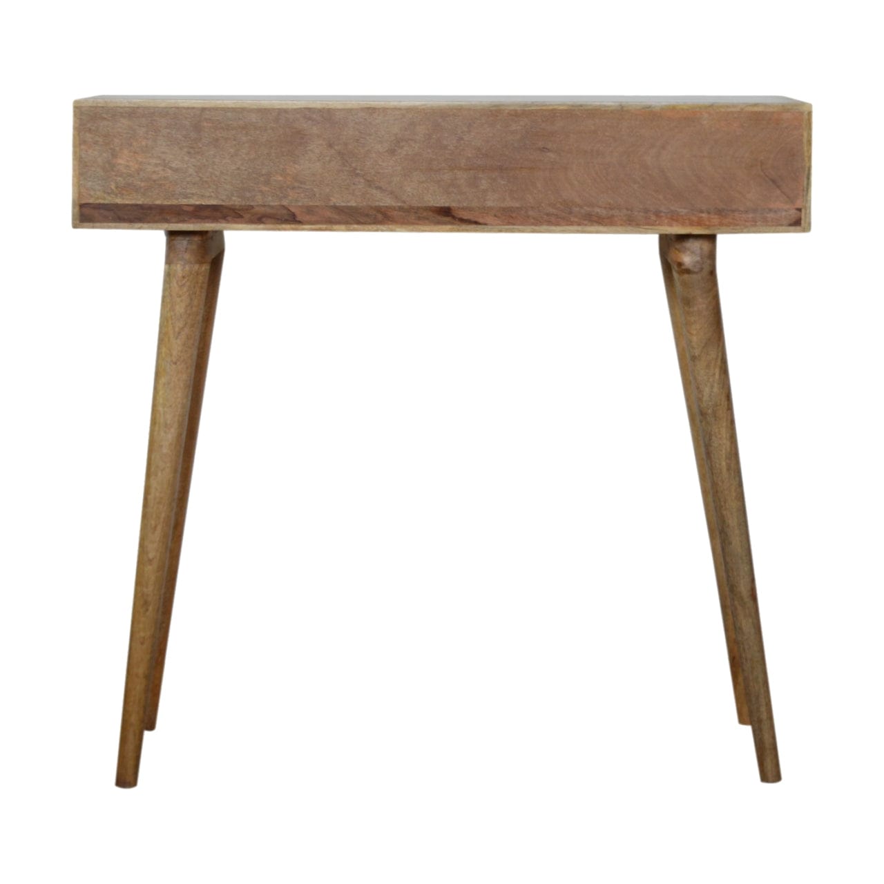 Carved Daisy Console Table - Solid Mango Wood Hallway Console for Entryway - product view 8 showing handcrafted solid...