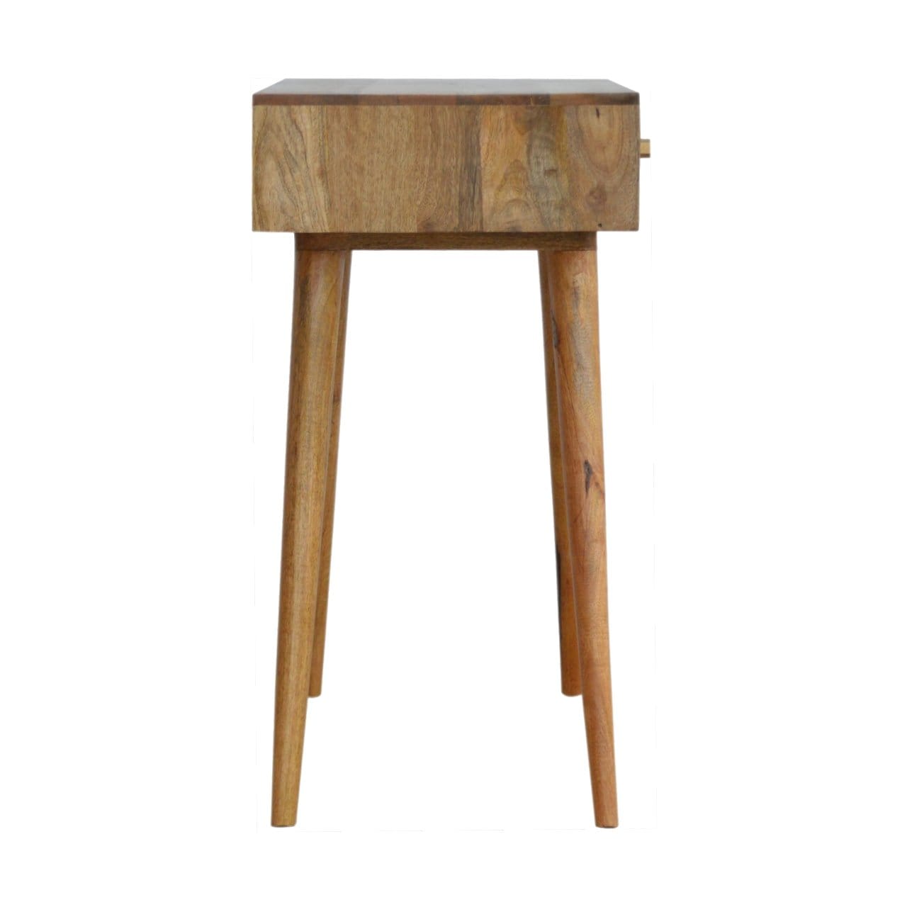 Carved Diamond Console Table - Solid Mango Wood Hallway Console for Entryway - product view 8 showing handcrafted solid...