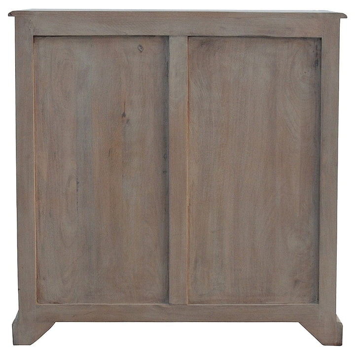 Carved Glazed Sidebaord in Solid Mango Wood - product view 7 showing handcrafted solid mango wood furniture