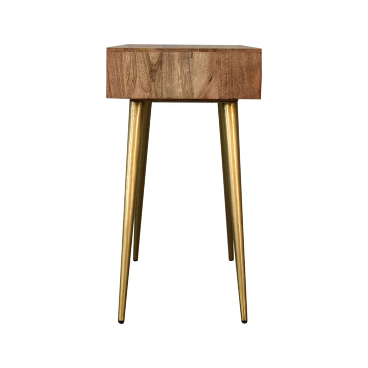 Cement Brass Cable Writing Desk - Solid Mango Wood Writing Table for Home Office - product view 7 showing handcrafted...