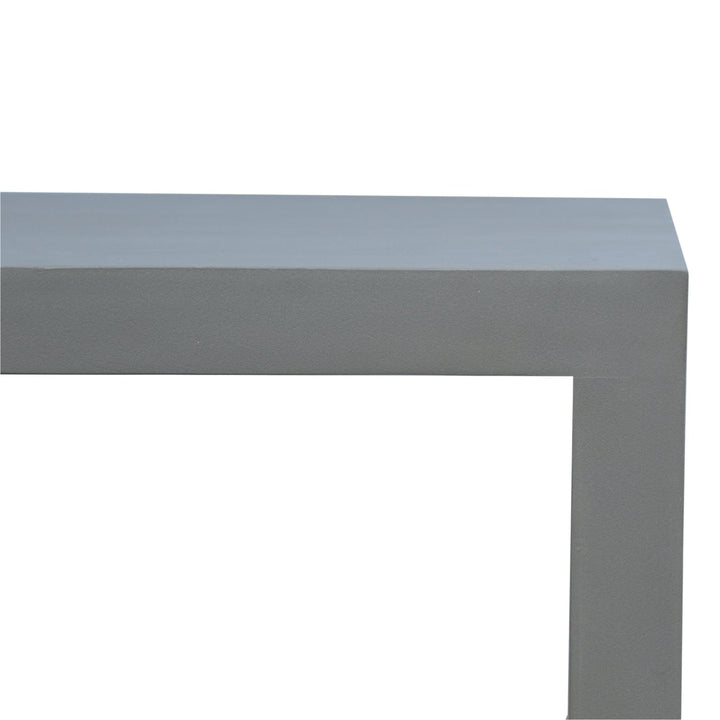 Cement Cube Nightstand - Solid Mango Wood Bedside Table for Bedroom - product view 4 showing handcrafted solid mango wood...
