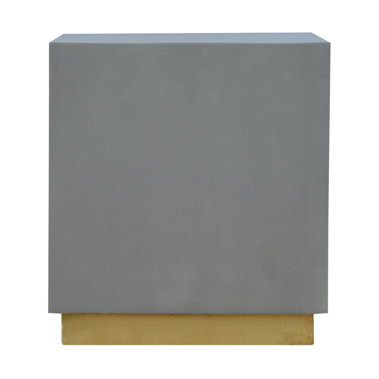 Cement Cube Nightstand - Solid Mango Wood Bedside Table for Bedroom - product view 3 showing handcrafted solid mango wood...